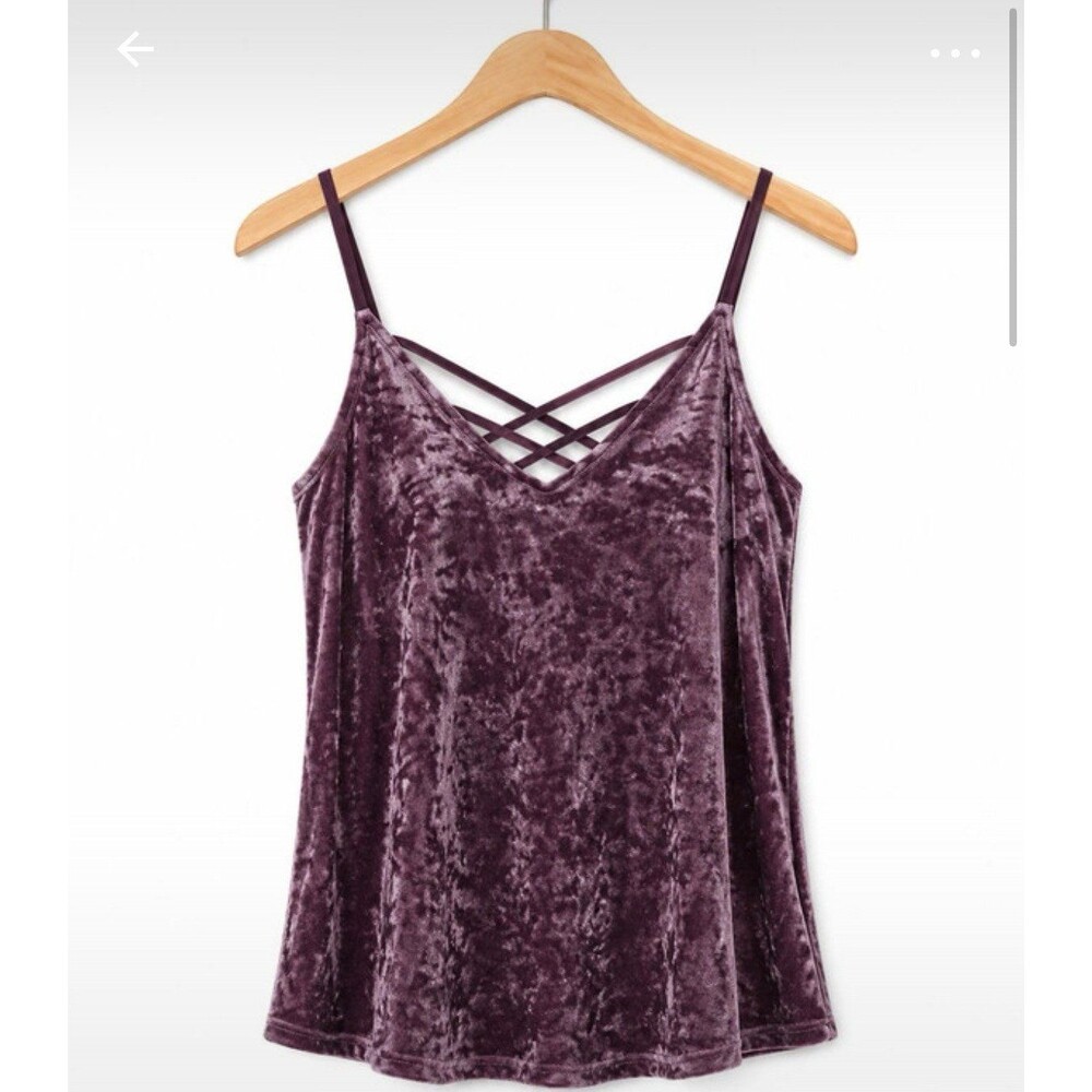Hollister Purple Crushed Velvet Camisole XS